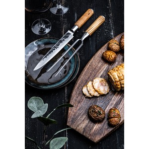 Kompletní dranžírovací sada - dranžírovací nůž a vidlička na maso Forged Olive