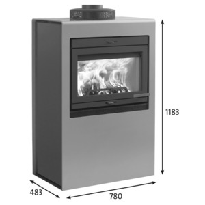 Krbová obestavba Jotul Cube GL - provedení s ozdobným sklem má výšku 1178 mm (hliníková deska 1183 mm)