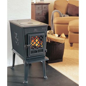Litinová krbová kamna Jotul F 602 CB modročerný smalt s prosklenými dvířky