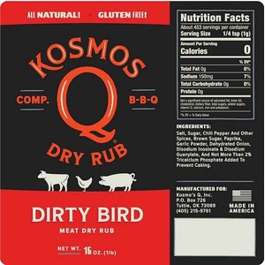 Barbeque koření Kosmo´s Q Dirty Bird Rub (311g) - koření pro dokonalé drůbeží maso