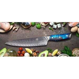 Sada kuchařských nožů Dellinger RESIN FUTURE Blue 2+1 zdarma - šéfkuchařský nůž Dellinger Resin Chef