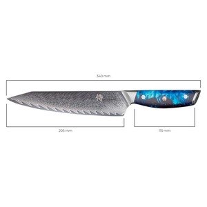 Sada kuchařských nožů Dellinger RESIN FUTURE Blue 2+1 zdarma - šéfkuchařský nůž Dellinger Resin Chef (rozměry)