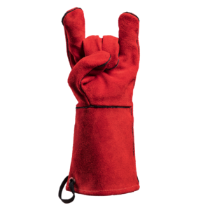 Kožené grilovací rukavice BBQ Premium (pár) - demonstrace snadno pohyblivých prstů