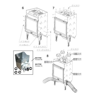 Krbová vložka Nordica FOCOLARE PIANO 60 EVO CRYSTAL přímá - montáž teplovzdušného pláště