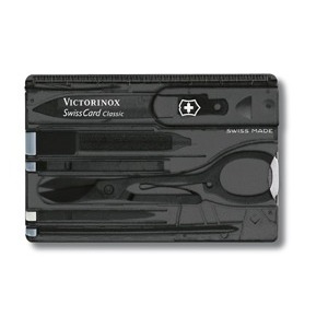 Multifunkční nářadí v pouzdře VICTORINOX SWISS CARD CLASSIC - transparentní černá