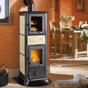 Kamna Nordica Dorella L12 s troubou - barva kachle liberty pergamena