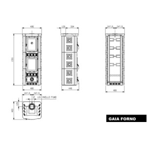 Nordica GAIA s troubou - technický nákres