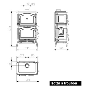 Nordica ISOTTA s troubou - rozměry