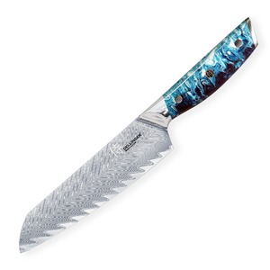 Sada kuchařských nožů Dellinger RESIN FUTURE Blue 2+1 zdarma - nůž Dellinger Resin Santoku.