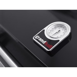 Plynový gril GrandHall PREMIUM G3 s bočním hořákem - detail teploměru ve víku