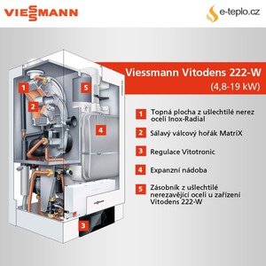 Kondenzační plynový kotel s nabíjecím zásobníkem Viessmann VITODENS 222-W 