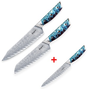 Sada kuchařských nožů Dellinger RESIN FUTURE Blue 2+1 zdarma - originální sada kvalitních kuchařských nožů s atraktivní modrou rukojetí 
