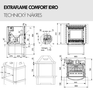 Teplovodní krbová vložka na peletyExtraflame COMFORT IDRO