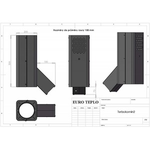Teplovzdušný výměník EuroTeplo TURBO - nákres